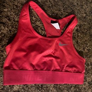 NIKE pink medium support sports bra